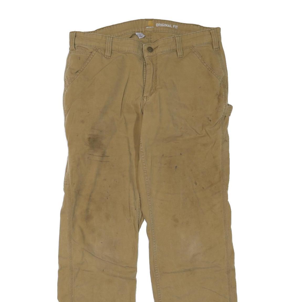 CARHARTT Womens Regular Fit Beige Denim W36 L33 Workwear Zip Closure Jeans