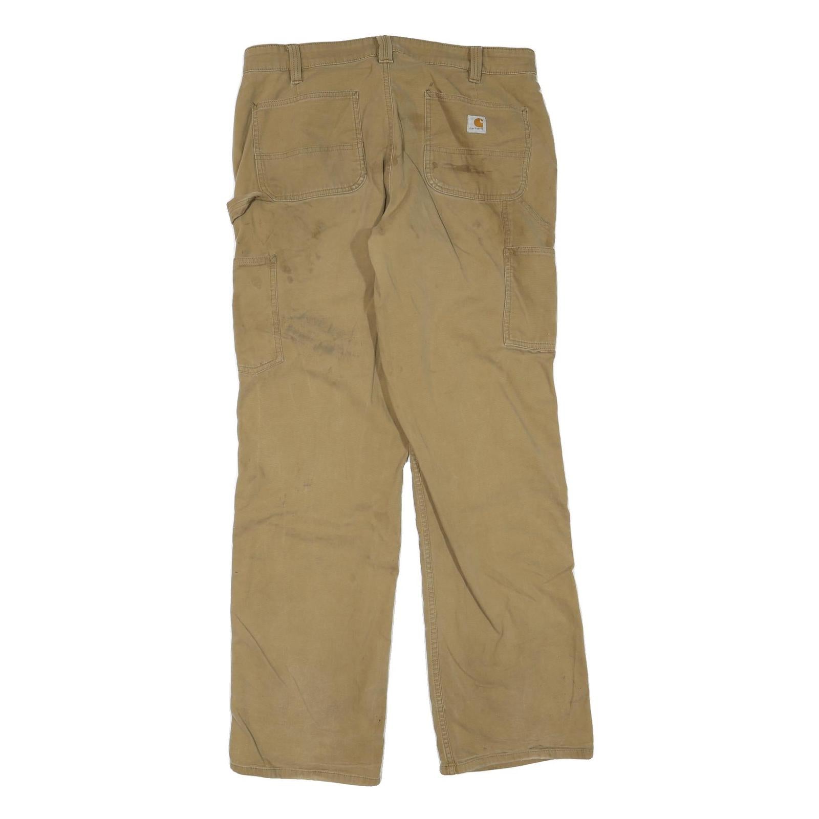 CARHARTT Womens Regular Fit Beige Denim W36 L33 Workwear Zip Closure Jeans