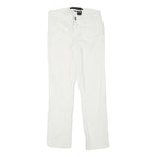CALVIN KLEIN JEANS Mens Cotton Blend White Slim Slim Leg Trousers W26 L28 Zip