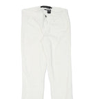 CALVIN KLEIN JEANS Mens Cotton Blend White Slim Slim Leg Trousers W26 L28 Zip