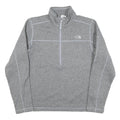 THE NORTH FACE Mens Grey Pullover Plain 1/4 Zip Basic Knit Jumper S Outdoor