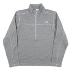 THE NORTH FACE Mens Grey Pullover Plain 1/4 Zip Basic Knit Jumper S Outdoor