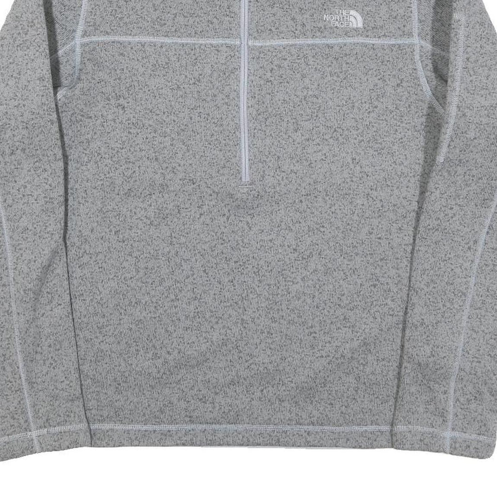 THE NORTH FACE Mens Grey Pullover Plain 1/4 Zip Basic Knit Jumper S Outdoor