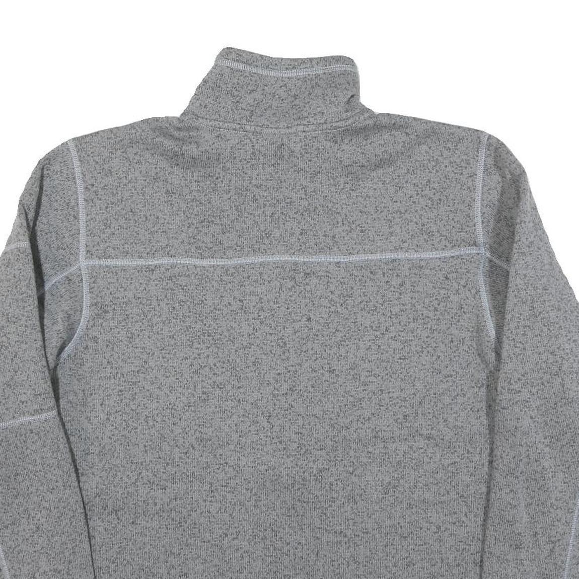 THE NORTH FACE Mens Grey Pullover Plain 1/4 Zip Basic Knit Jumper S Outdoor