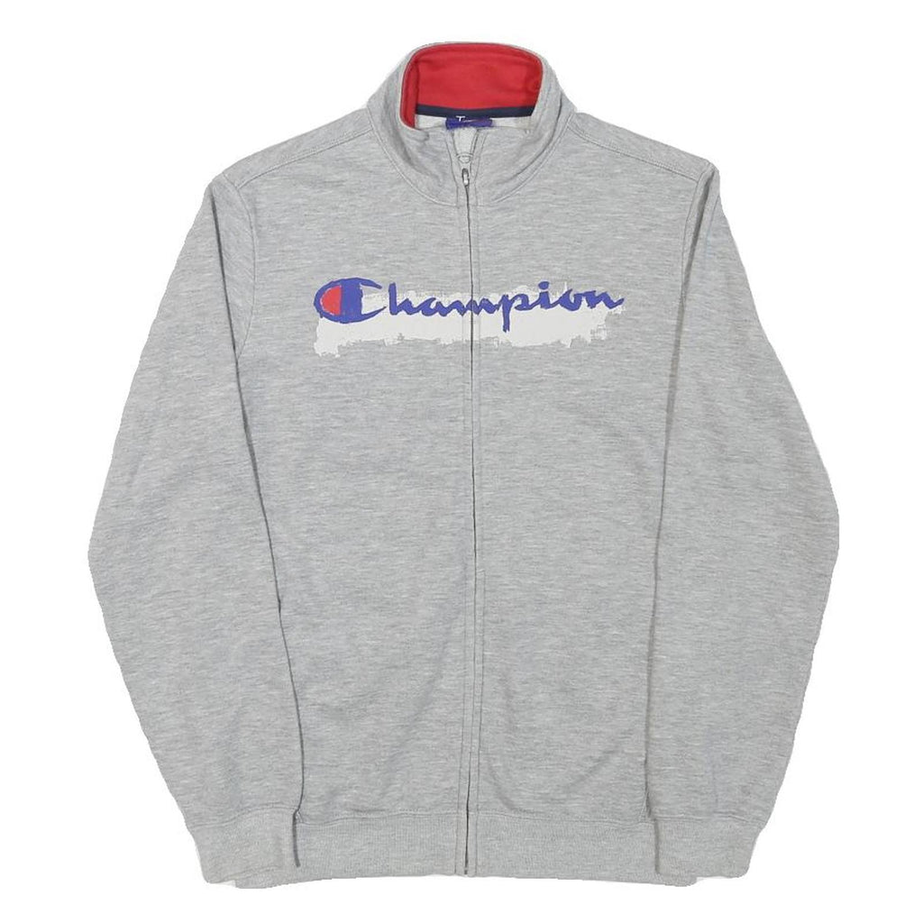 CHAMPION Mens Grey Zip Collar XS Cotton Blend Sweatshirt Full Zip Sportswear