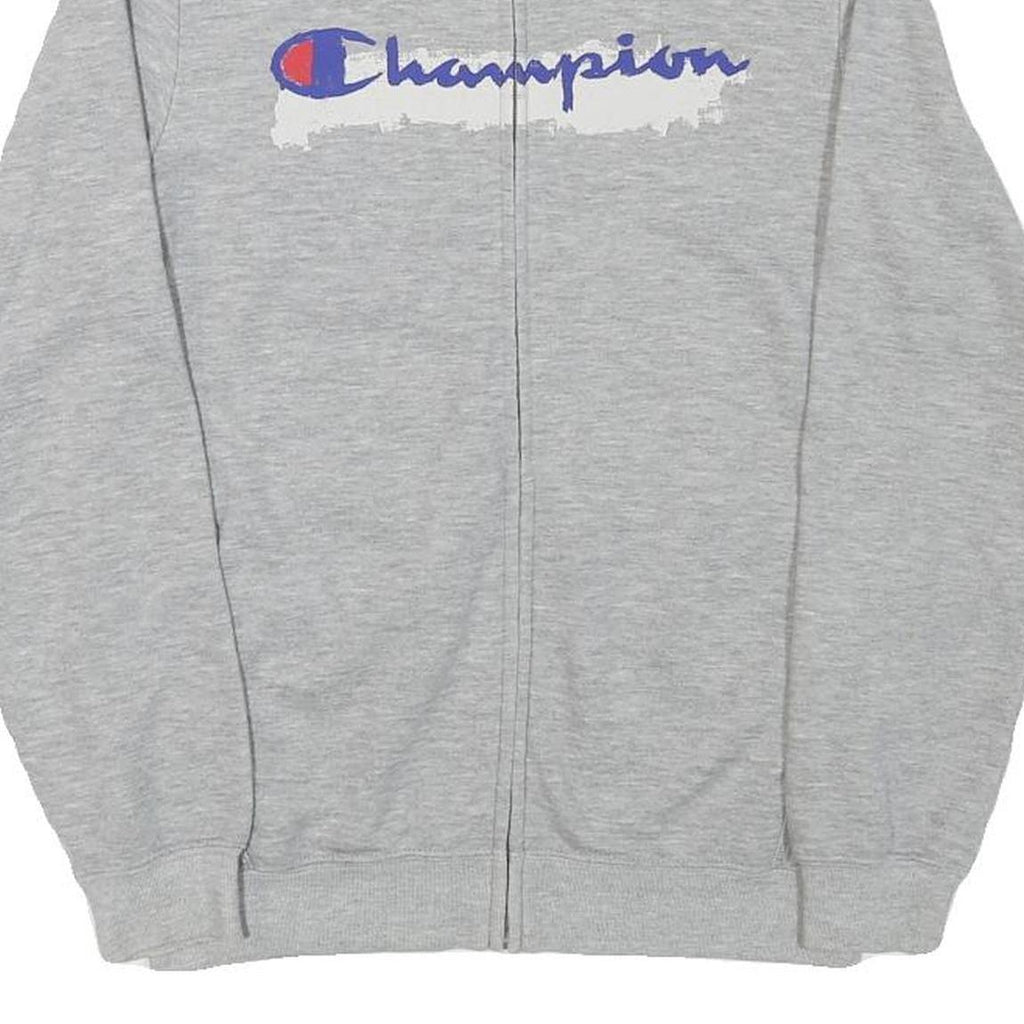 CHAMPION Mens Grey Zip Collar XS Cotton Blend Sweatshirt Full Zip Sportswear