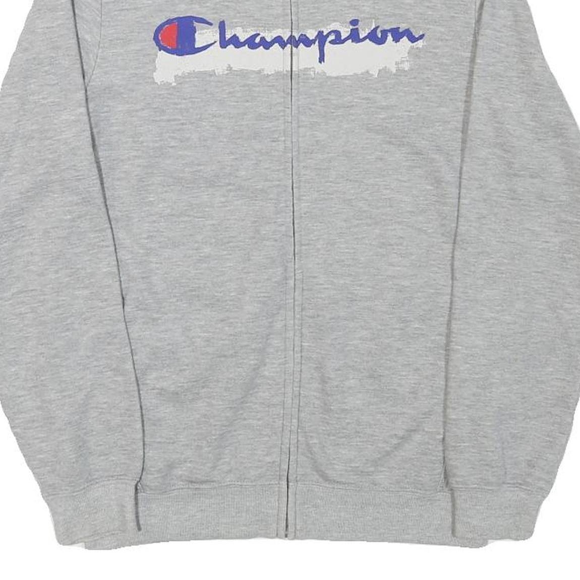 CHAMPION Mens Grey Zip Collar XS Cotton Blend Sweatshirt Full Zip Sportswear