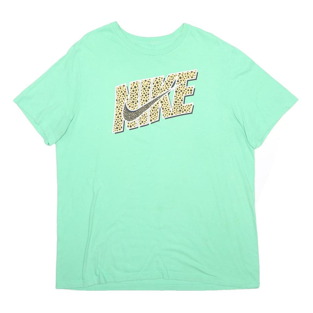 NIKE Mens Mint Green Graphic T-Shirt XL Short Sleeve Crew Neck Cotton Blend