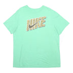 NIKE Mens Mint Green Graphic T-Shirt XL Short Sleeve Crew Neck Cotton Blend