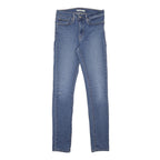 LEVI'S Womens Blue Slim Skinny Denim Light Wash W28 L32 Slim Fit Zip Jeans