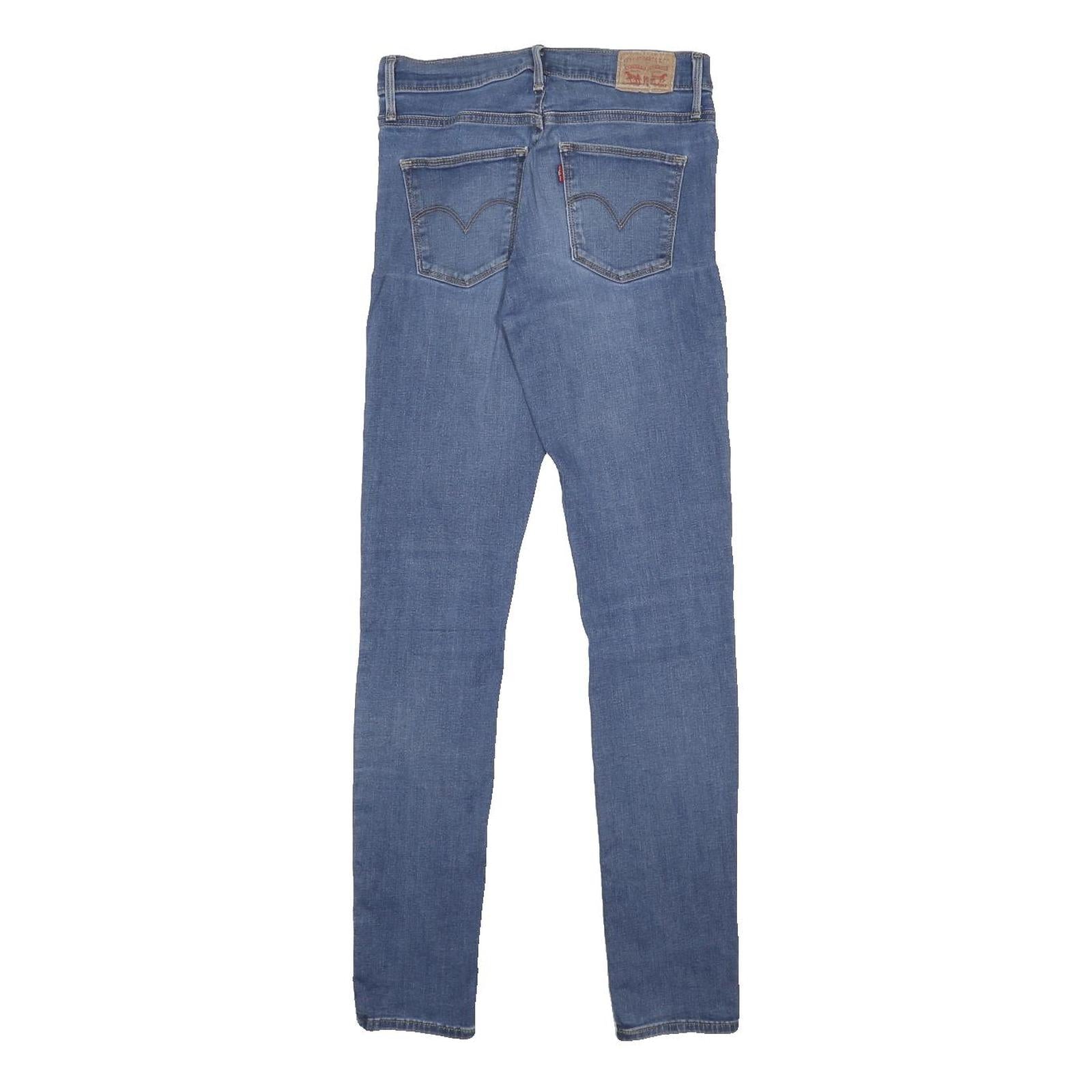 LEVI'S Womens Blue Slim Skinny Denim Light Wash W28 L32 Slim Fit Zip Jeans