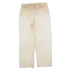 DICKIES Mens Regular Beige Cotton Blend Regular Leg Trousers W34 L30 Workwear