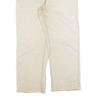 DICKIES Mens Regular Beige Cotton Blend Regular Leg Trousers W34 L30 Workwear