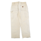 DICKIES Mens Regular Beige Cotton Blend Regular Leg Trousers W34 L30 Workwear