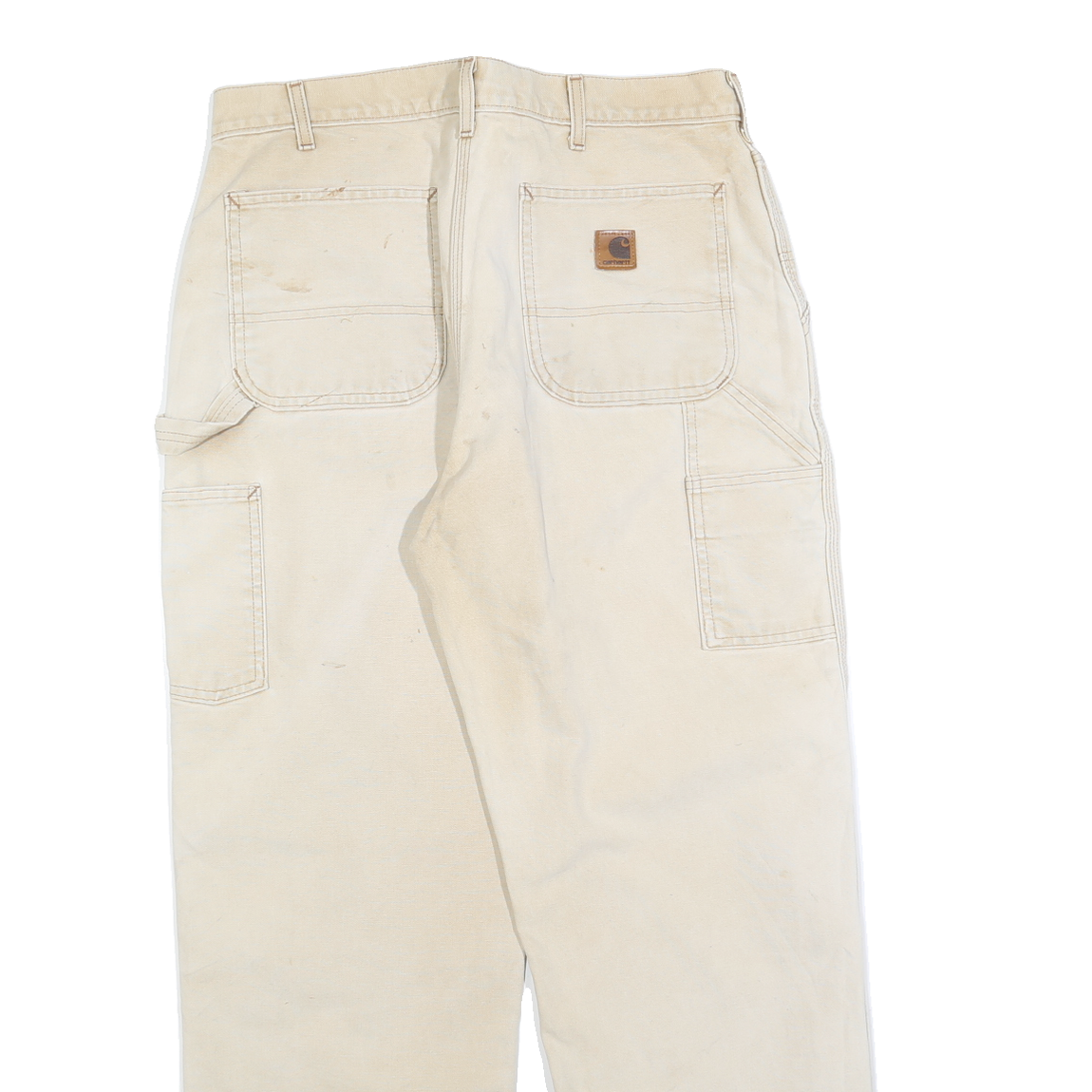 DICKIES Mens Regular Beige Cotton Blend Regular Leg Trousers W34 L30 Workwear