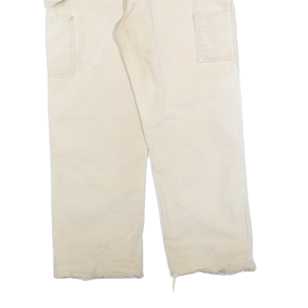 DICKIES Mens Regular Beige Cotton Blend Regular Leg Trousers W34 L30 Workwear