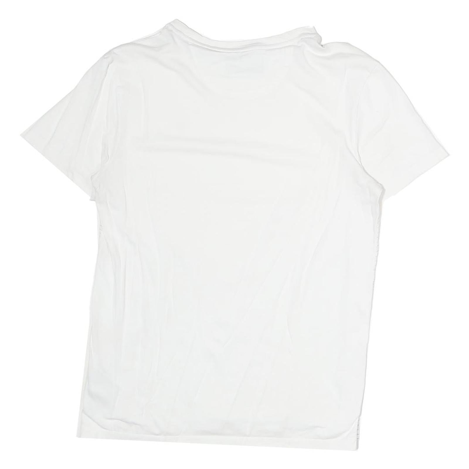 CALVIN KLEIN Mens White Short Sleeve T-Shirt S Crew Neck Cotton Minimalist