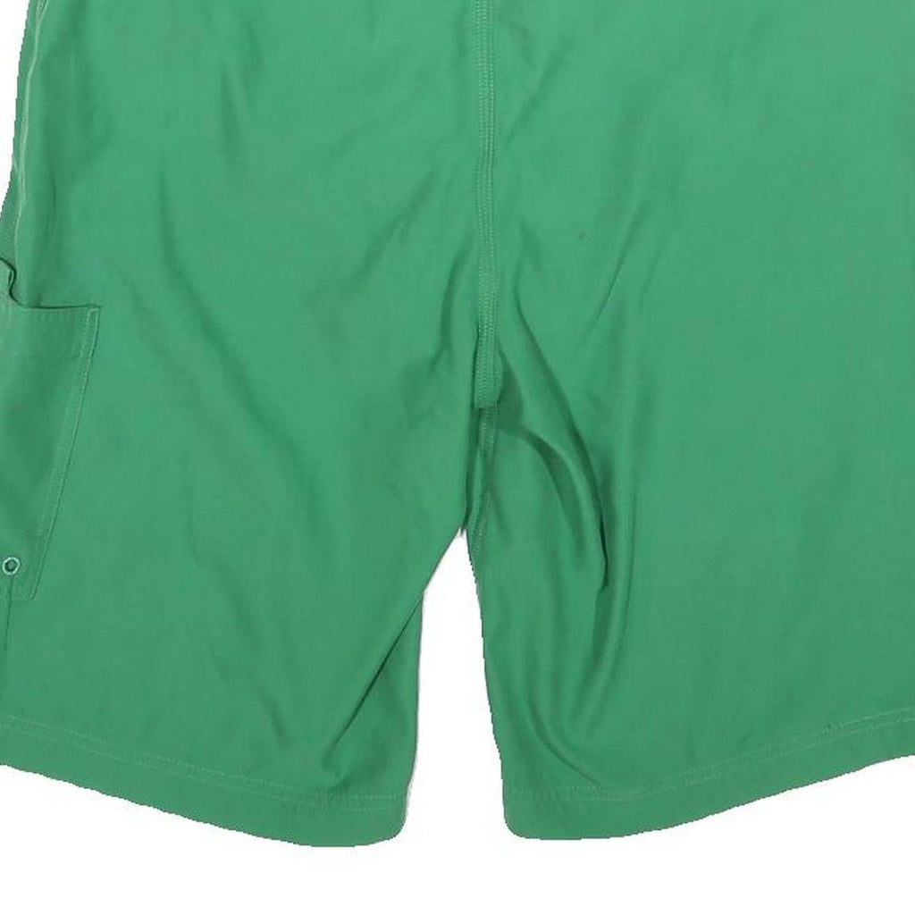 CARHARTT Mens Shorts Green Polyester Blend Casual M W32 Logo Print Drawstring