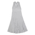 JOSEPH Womens Silver Fit & Flare Knit Sleeveless Midi Dress XS Elegant Summer