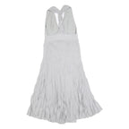 JOSEPH Womens Silver Fit & Flare Knit Sleeveless Midi Dress XS Elegant Summer