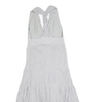 JOSEPH Womens Silver Fit & Flare Knit Sleeveless Midi Dress XS Elegant Summer