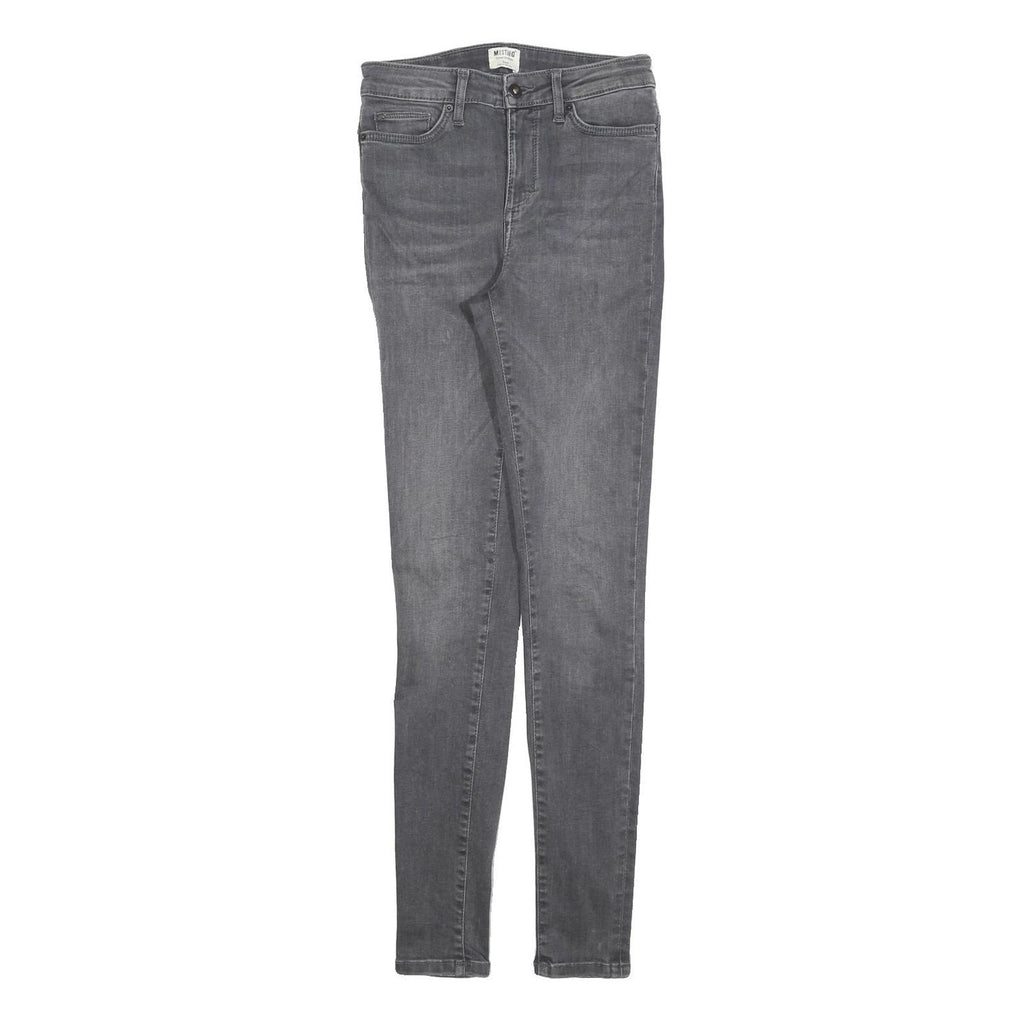 MUSTANG Womens Slim Grey Denim Skinny Jeans Cotton Blend W25 L30 Classic Zip