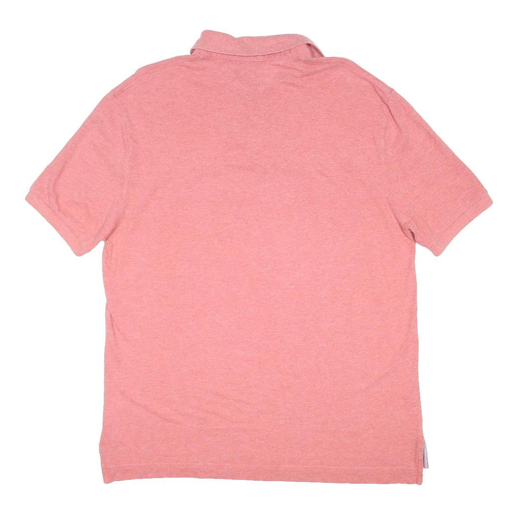 TOMMY HILFIGER Mens Red Short Sleeve Plain L Polo Shirt Cotton Blend Casual