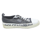 DOLCE & GABBANA Leather Mens Low Top Trainers Black White UK 7.5 Designer