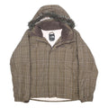 THE NORTH FACE Womens Brown Checked HyVent Jacket M Nylon Zip Hooded Outdoor