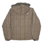 THE NORTH FACE Womens Brown Checked HyVent Jacket M Nylon Zip Hooded Outdoor