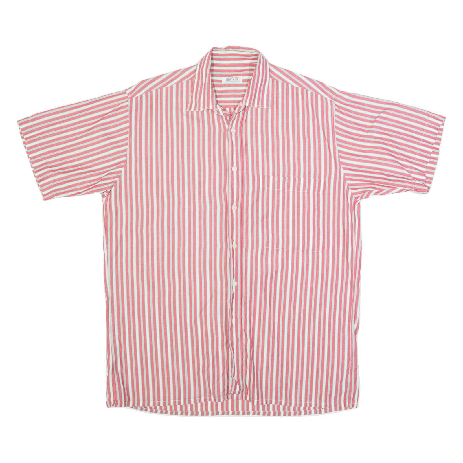 CRIST'YV Mens Shirt Red 90s Striped M