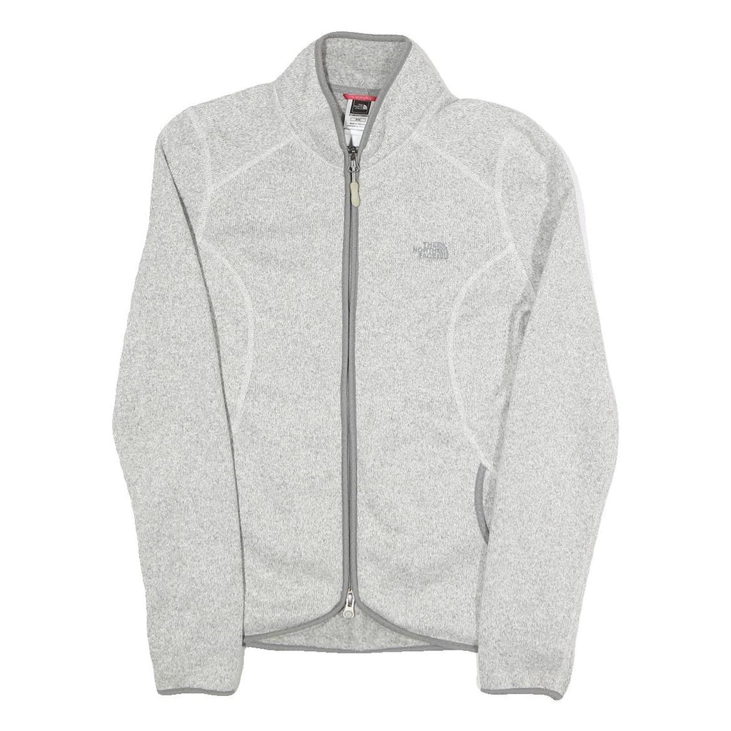 THE NORTH FACE Womens Grey Zip Up Jacket M Polyester Knit Lightweight Casual