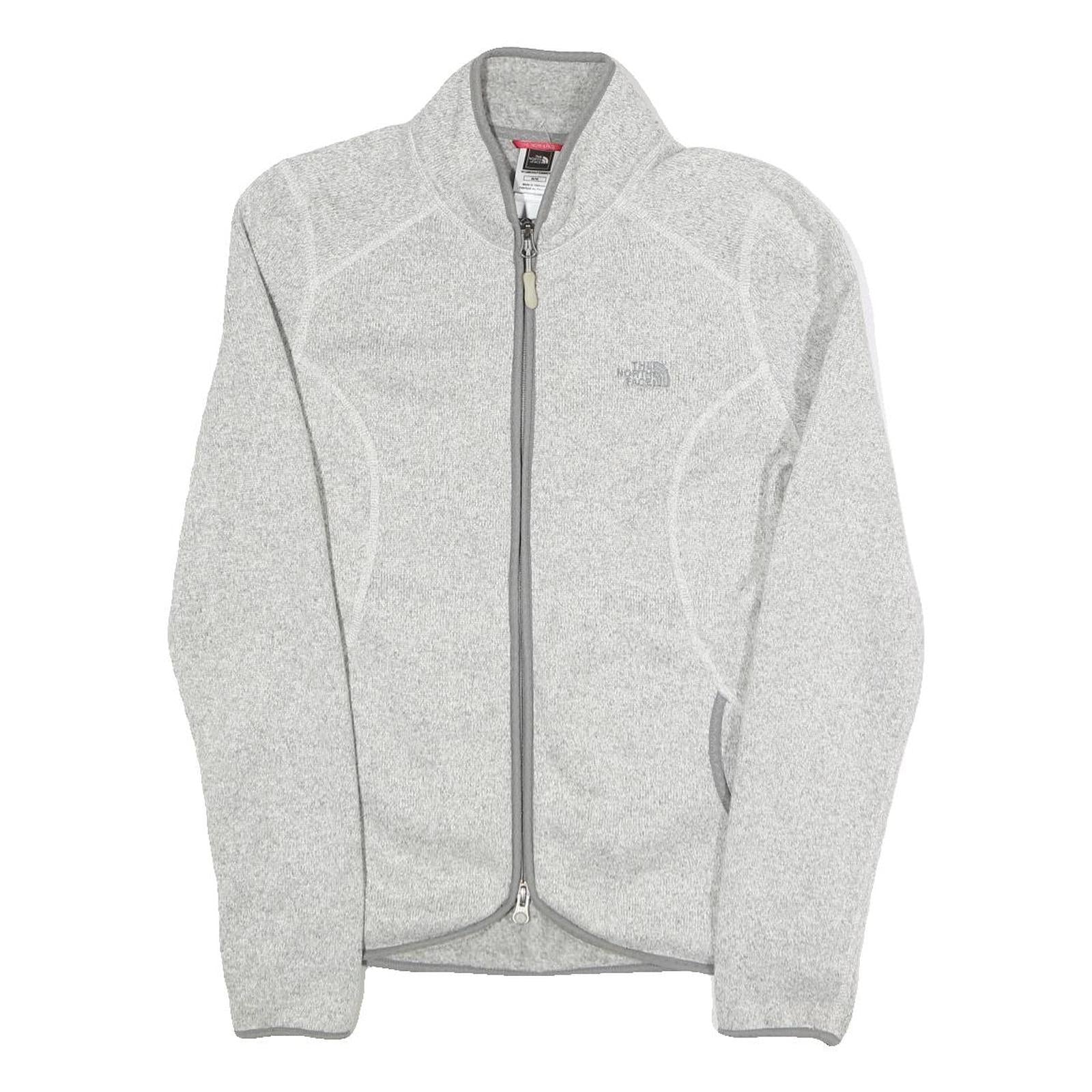 THE NORTH FACE Womens Grey Zip Up Jacket M Polyester Knit Lightweight Casual