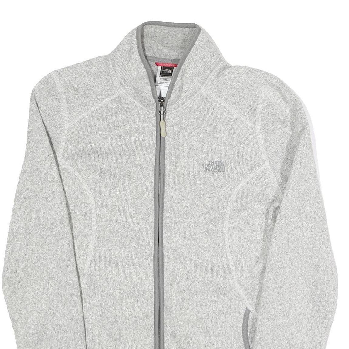 THE NORTH FACE Womens Grey Zip Up Jacket M Polyester Knit Lightweight Casual