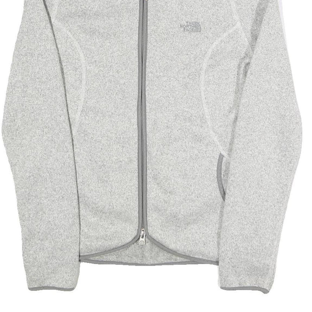 THE NORTH FACE Womens Grey Zip Up Jacket M Polyester Knit Lightweight Casual