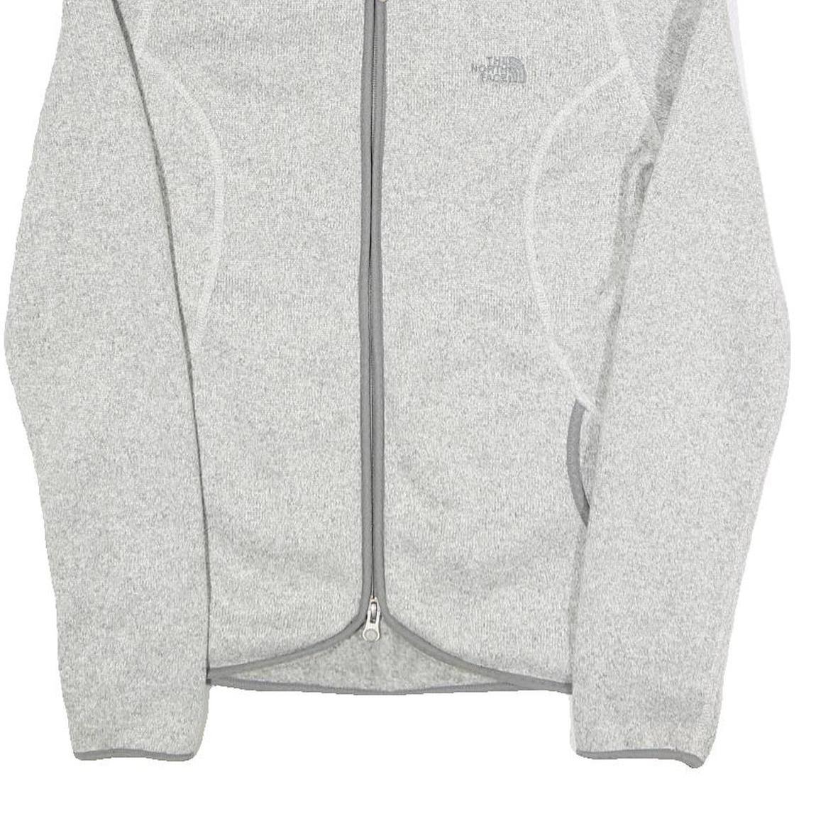 THE NORTH FACE Womens Grey Zip Up Jacket M Polyester Knit Lightweight Casual