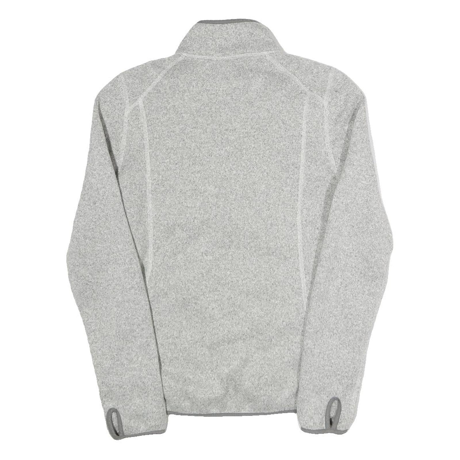 THE NORTH FACE Womens Grey Zip Up Jacket M Polyester Knit Lightweight Casual