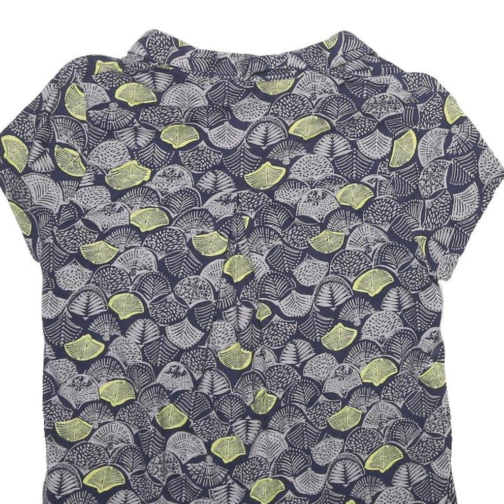 WHITE STUFF Womens Navy Blue & Pale Green Printed Short Sleeve Crew Neck Top UK