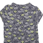 WHITE STUFF Womens Navy Blue & Pale Green Printed Short Sleeve Crew Neck Top UK