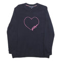 TOMMY HILFIGER Womens Black Heart Pattern Plain Crew Neck Basic Knit Jumper XL