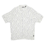 JOHN HENRY Mens White Pattern Shirt L Lightweight Casual Viscose