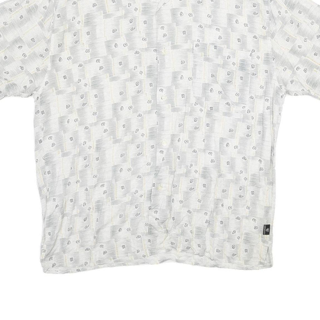 JOHN HENRY Mens White Pattern Shirt L Lightweight Casual Viscose