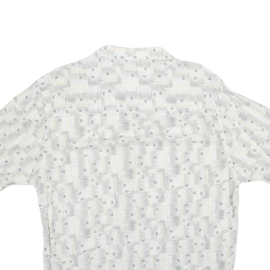 JOHN HENRY Mens White Pattern Shirt L Lightweight Casual Viscose