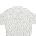 JOHN HENRY Mens White Pattern Shirt L Lightweight Casual Viscose