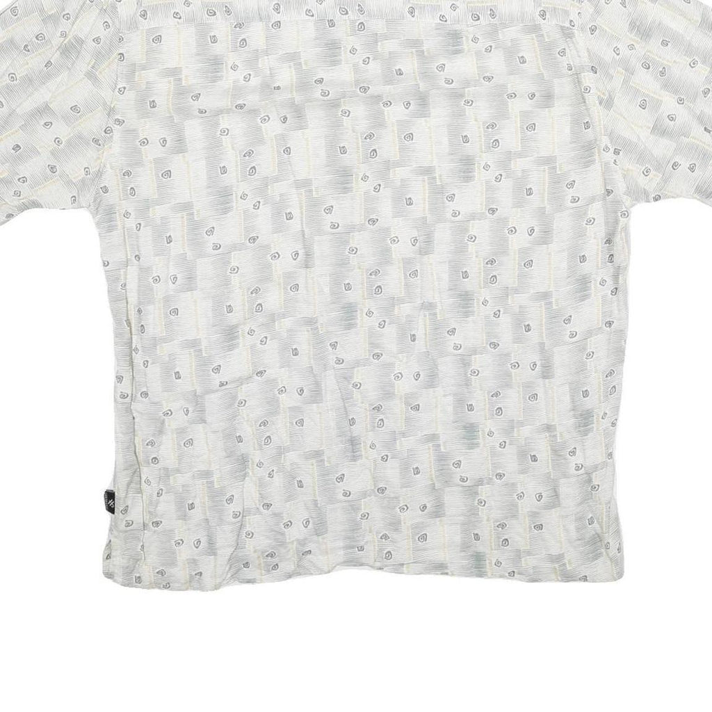 JOHN HENRY Mens White Pattern Shirt L Lightweight Casual Viscose