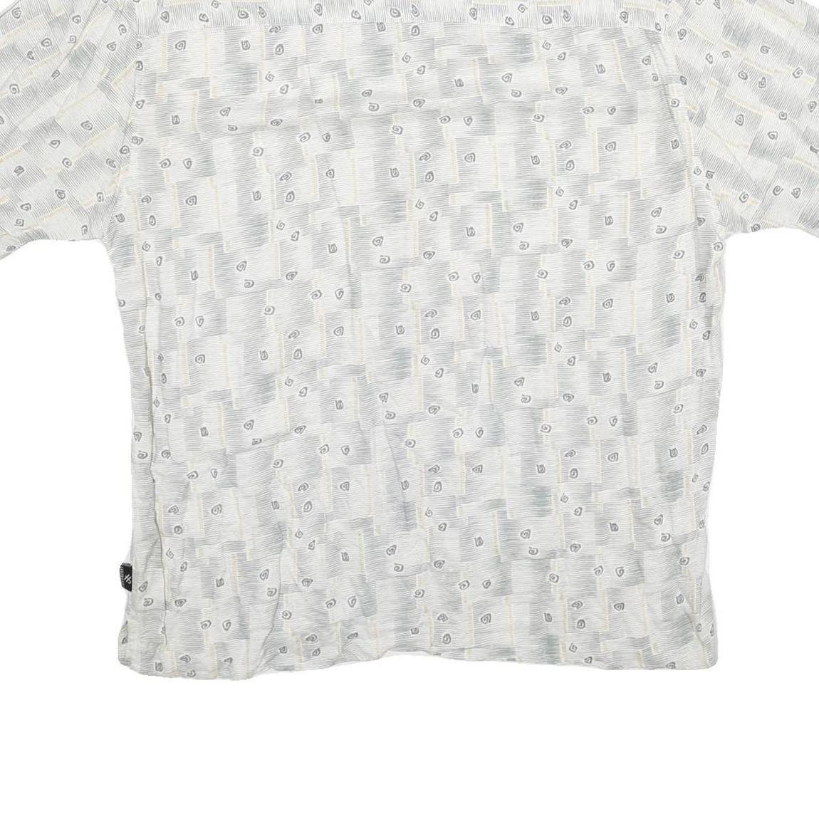 JOHN HENRY Mens White Pattern Shirt L Lightweight Casual Viscose