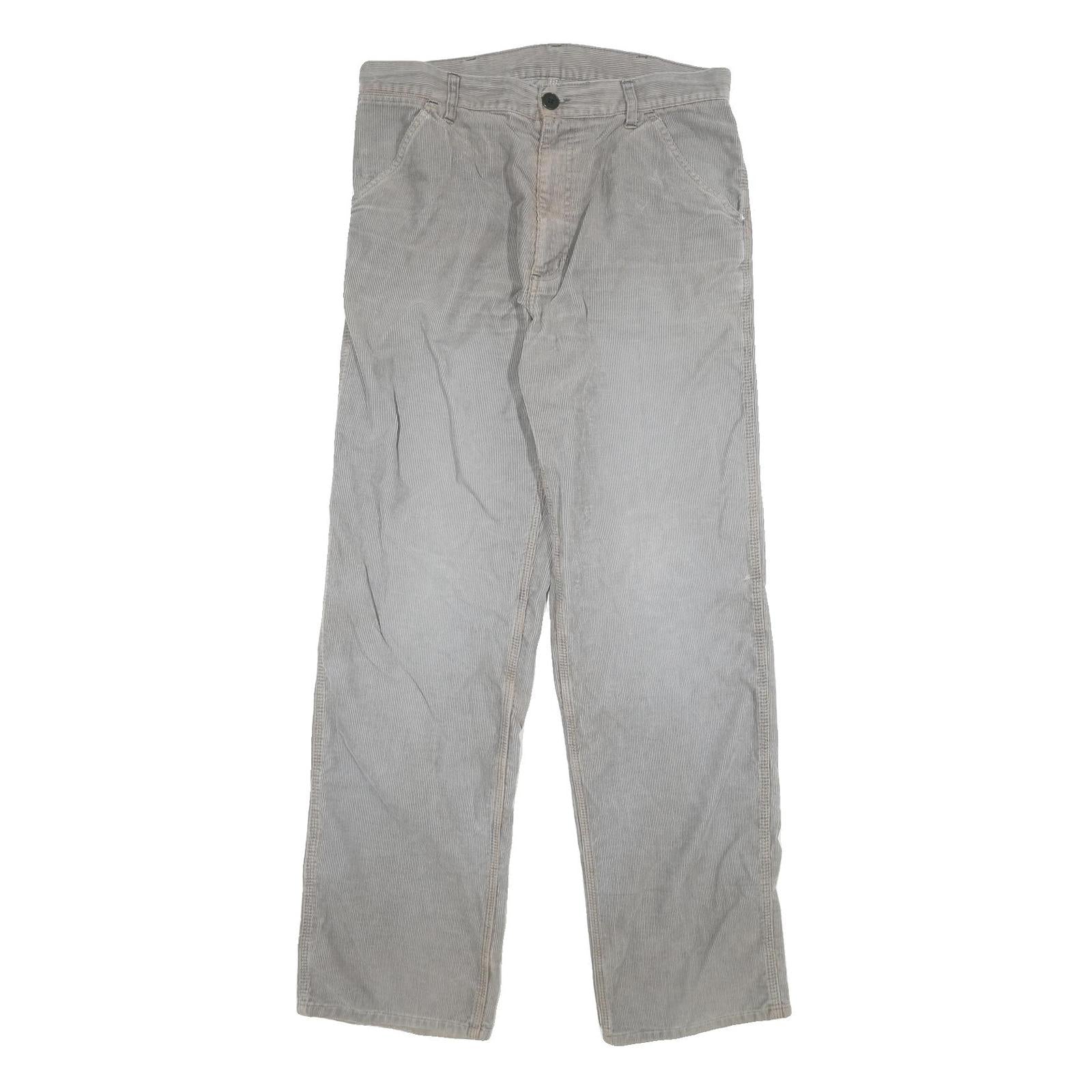 CARHARTT Mens Relaxed Beige Cotton Blend Straight Leg Trousers W34 L33 Workwear