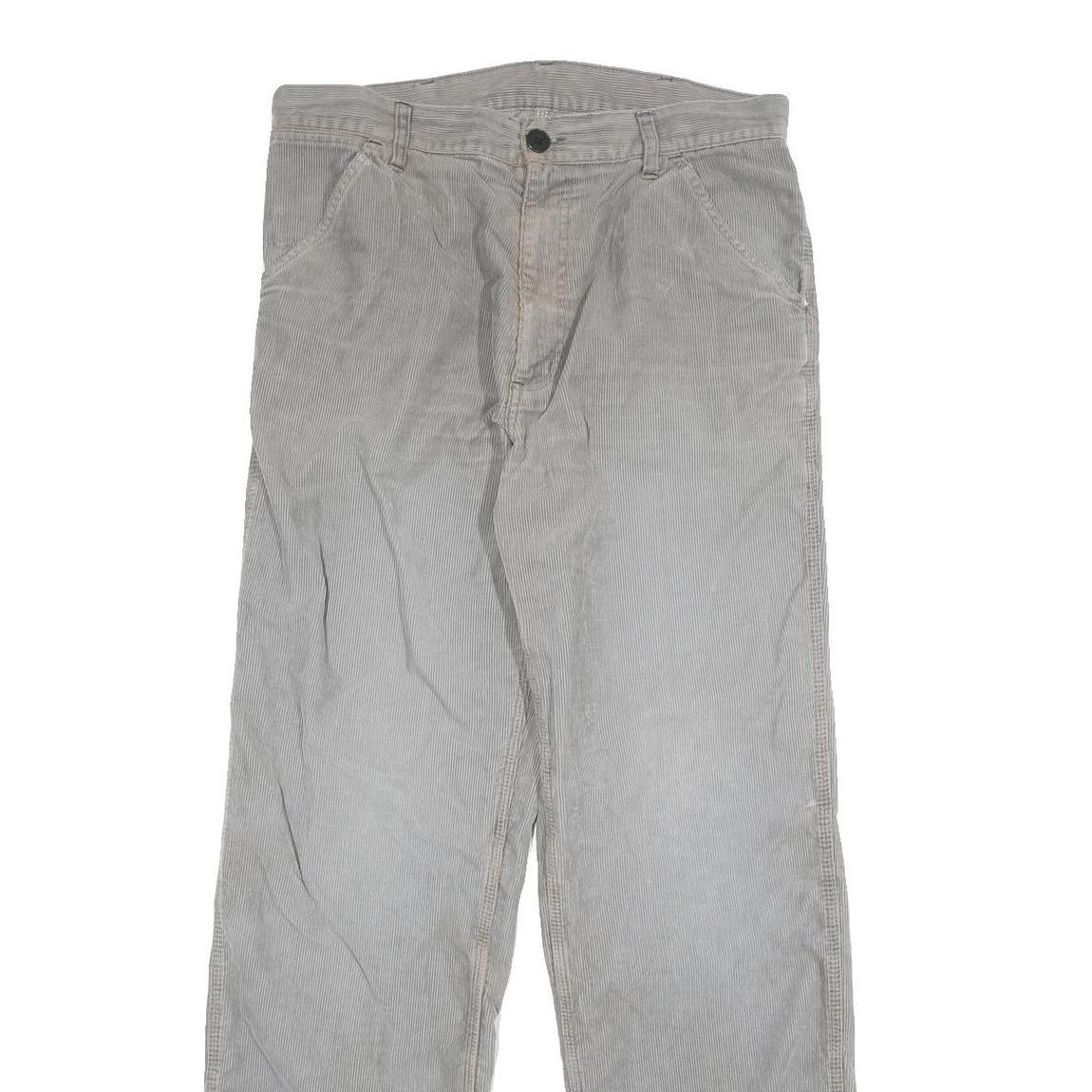 CARHARTT Mens Relaxed Beige Cotton Blend Straight Leg Trousers W34 L33 Workwear