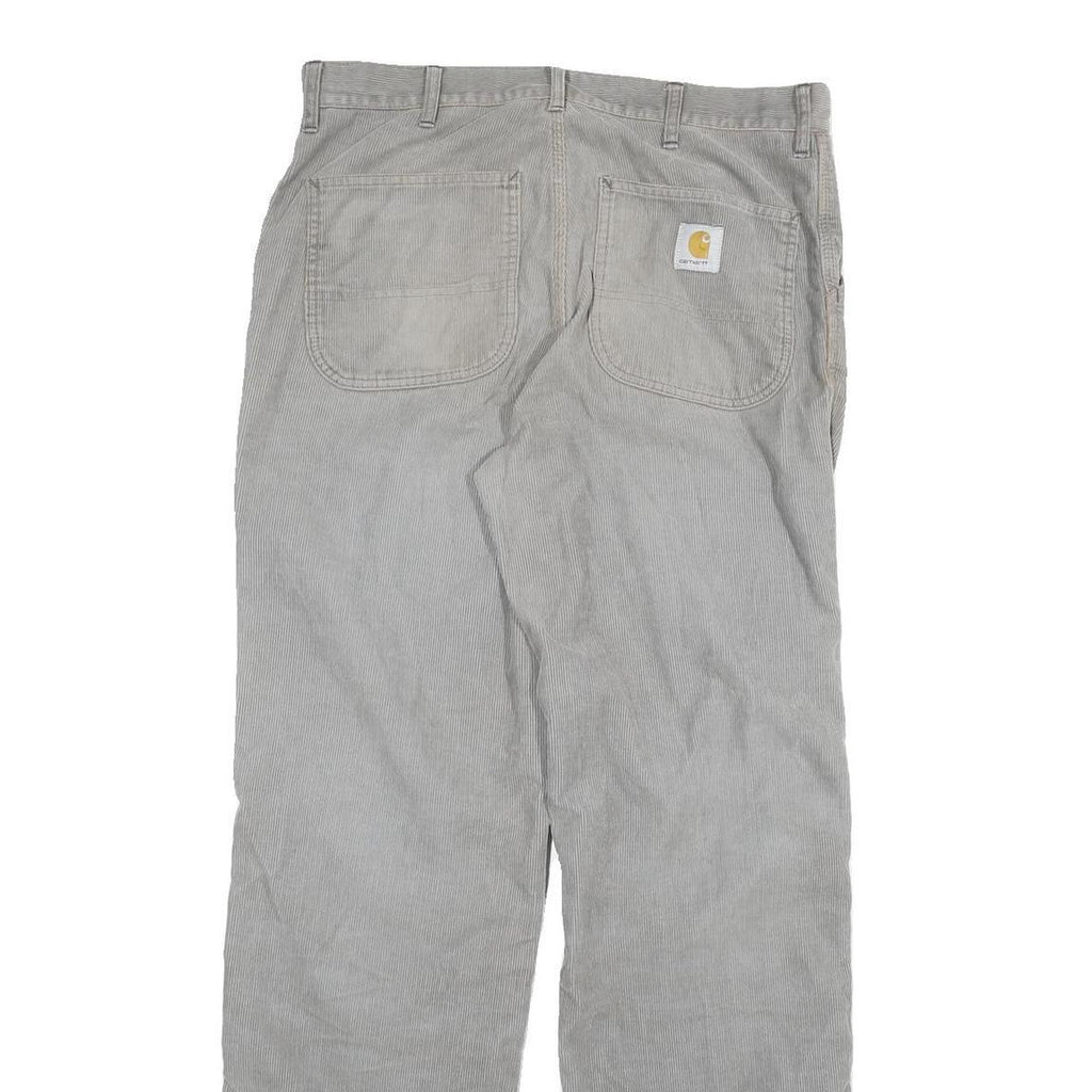CARHARTT Mens Relaxed Beige Cotton Blend Straight Leg Trousers W34 L33 Workwear
