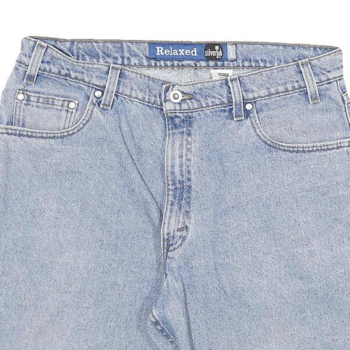 LEVI'S Mens Denim Blue Relaxed Fit Shorts 2XL W36 Cotton Blend Silver Tab